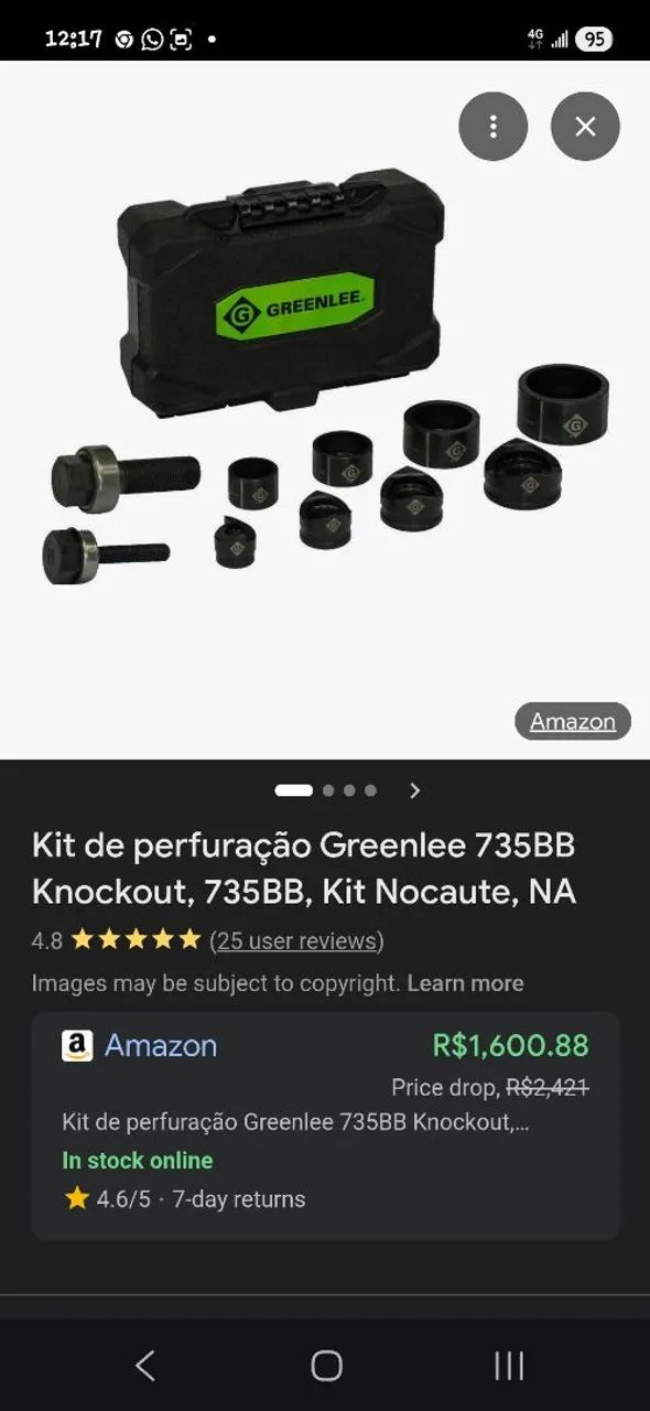 Vendo kit de perfuração Greenlee 735BB direto dos EUA.Fotos mostram preços de outros igual - Foto 5