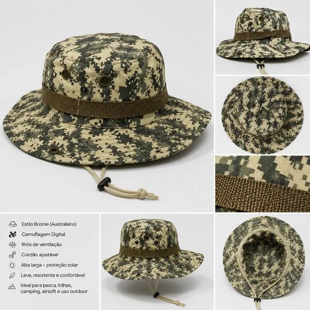 Chapéu Boonie Branco Militar