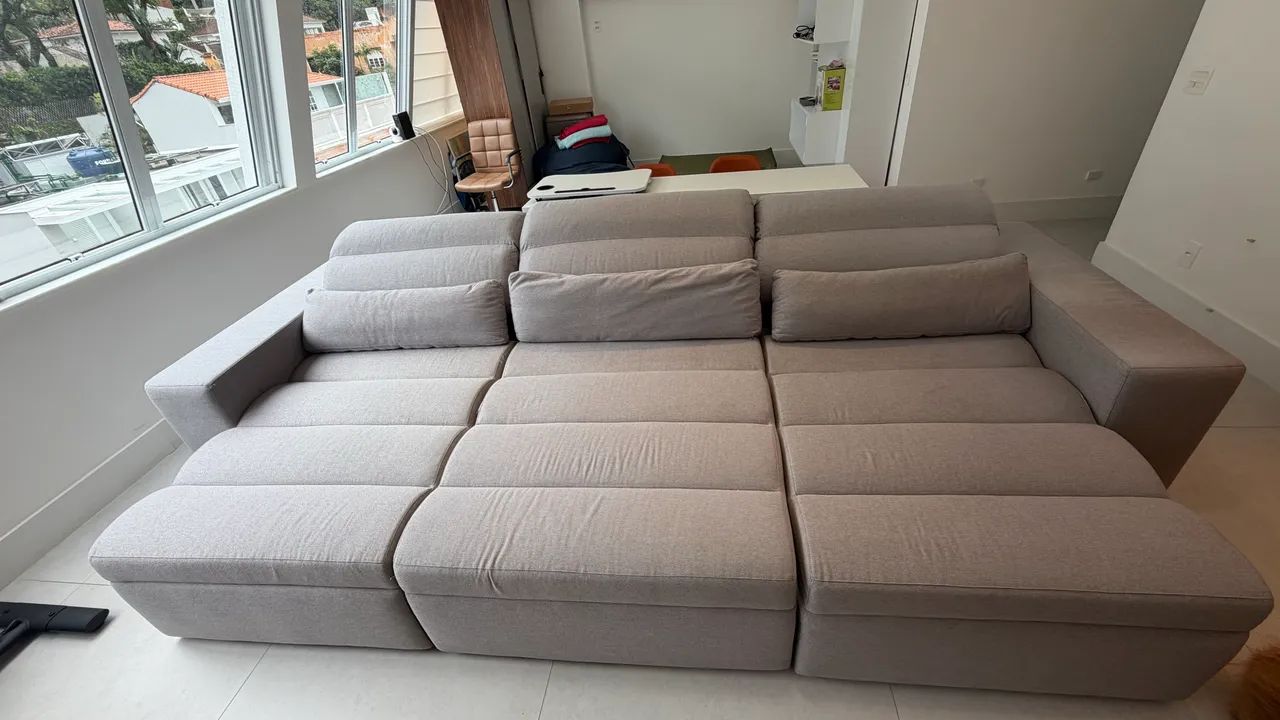 Sofá Cinza 3 Módulos Dunelli - Foto 5
