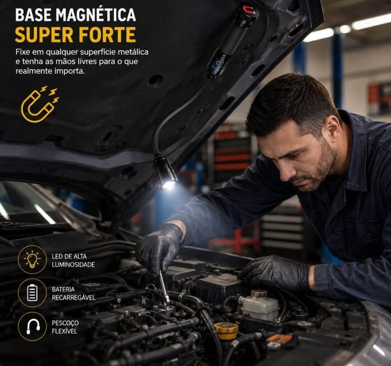 Lanterna Flexível com Base Magnética <br> - Foto 3
