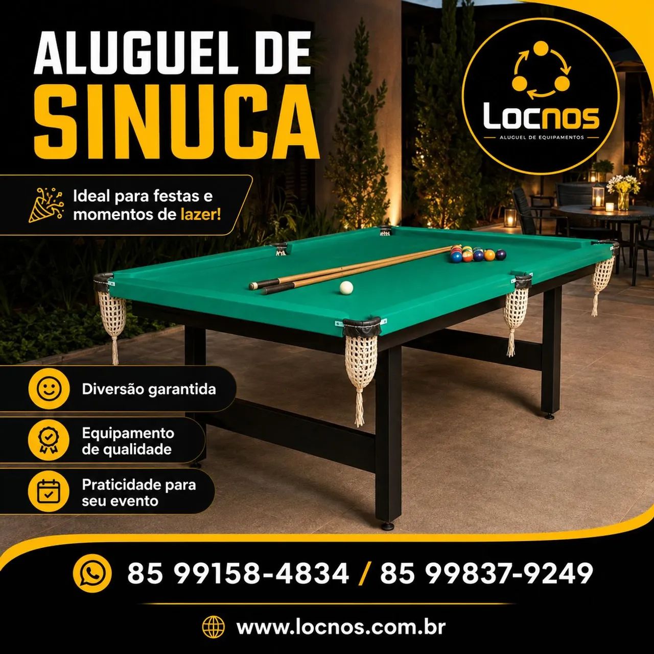 Aluguel de mesa de sinuca para festas e eventos