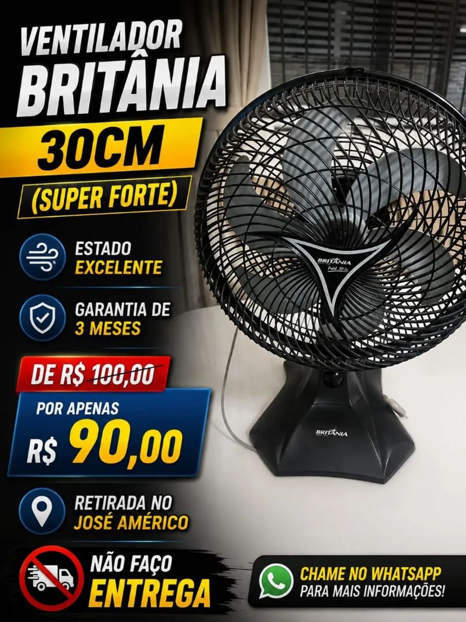 Ventilador Britânia 30 cm