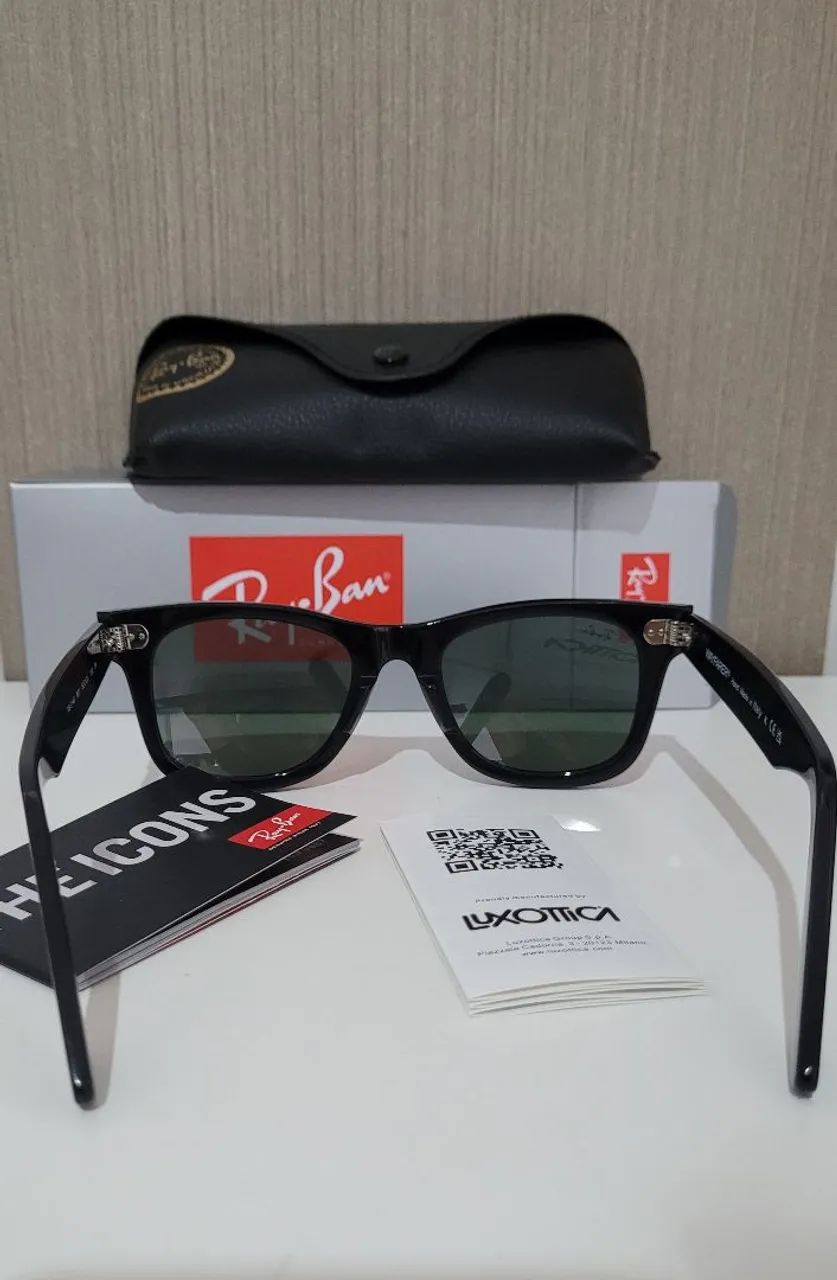 Oculos de sol wayfarer preto clássico 50-22 - Foto 5