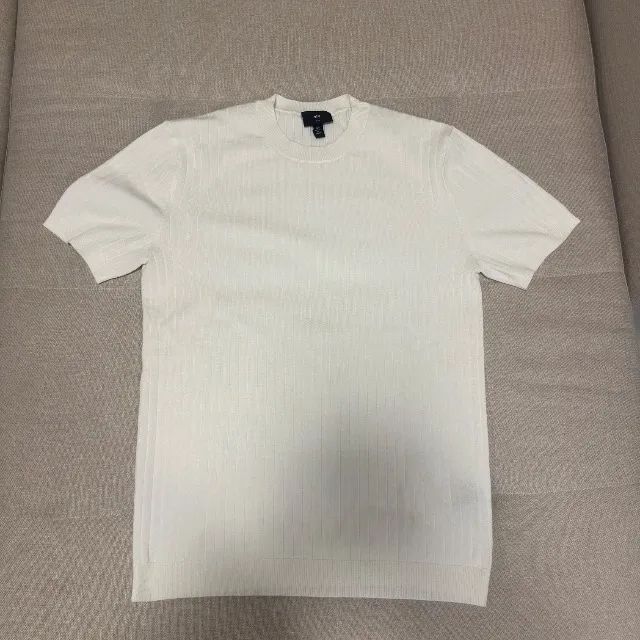 Camiseta canelada branca slim H&M P Nova - Foto 2