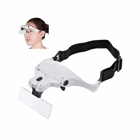 Lupa Cabeça Oculos Profissional Aumento Estetica Leitura Luz