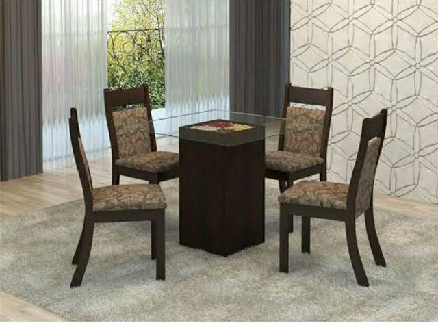 MESA DE VIDRO + 4 cadeiras novo entrega e montagem grátis - Foto 4