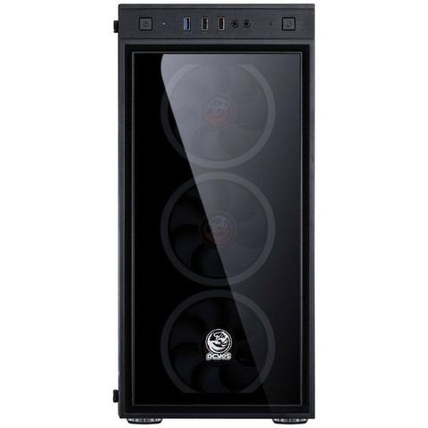 Gabinete Gamer Pcyes Jupiter com 3 fans de Led Verde com vidro temperado ! Top de linha - Foto 4