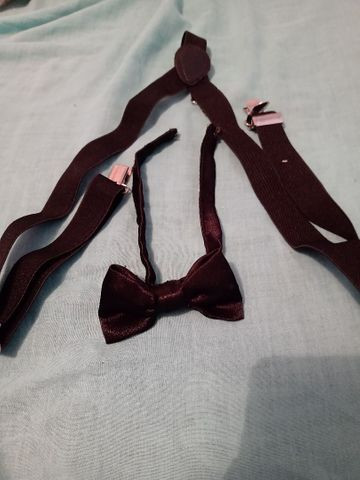 Conjunto de suspensório com gravata 2 tamanho infantil e um adulto - Foto 2