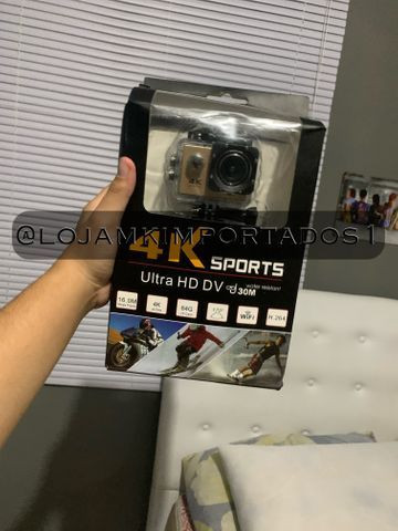 Câmera Go pro 4k Wi-Fi com suporte para capacete