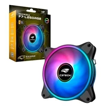 Cooler Fan C3Tech F7-L250RGB, 120mm, Conector ARGB 6 Pinos para Controladora - Foto 2