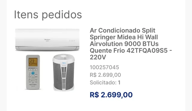 Ar Condicionado Split Springer Midea Hi Wall Airvolution 9000 BTUs Quente  Frio 42TFQA09S5 - 220V