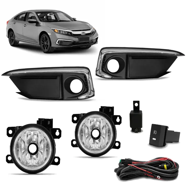 Kit Farol de Milha Completo para o Honda New Civic ano 2020 - Original