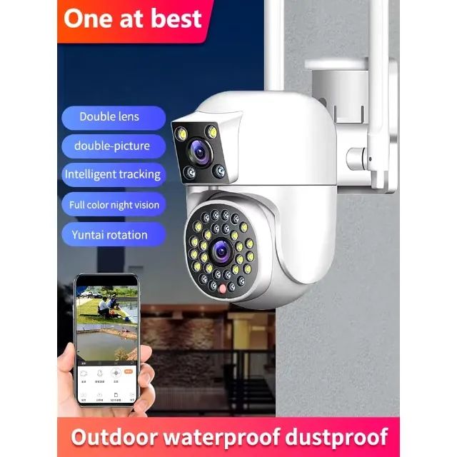 Câmera De Segurança Ip Externa Interna Lente Dupla Wi-fi - Foto 2