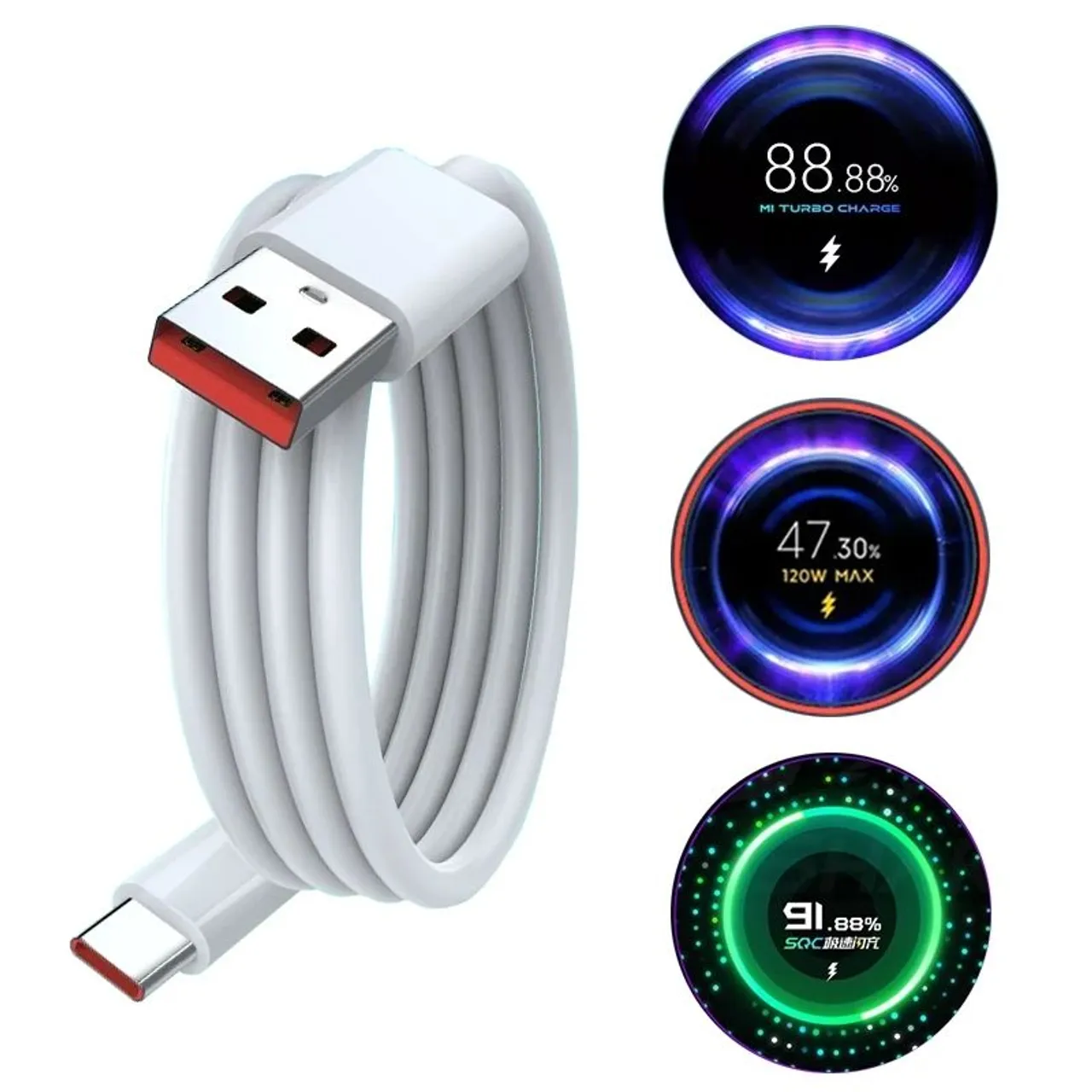 Cabo original Xiaomi 1.5m suporta até 120w