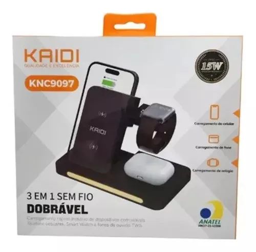 Carregador De Indução 3x1 Celular Fon - Foto 2