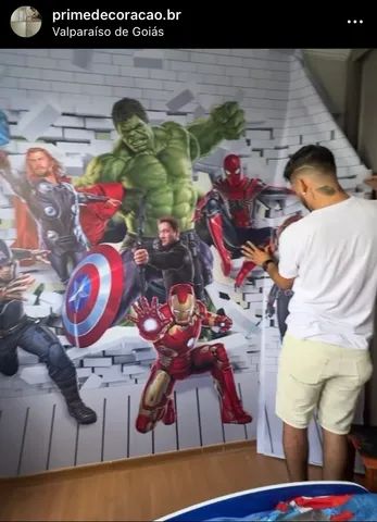 Papel de parede, Adesivo, Tecido (Instalação) - Foto 2