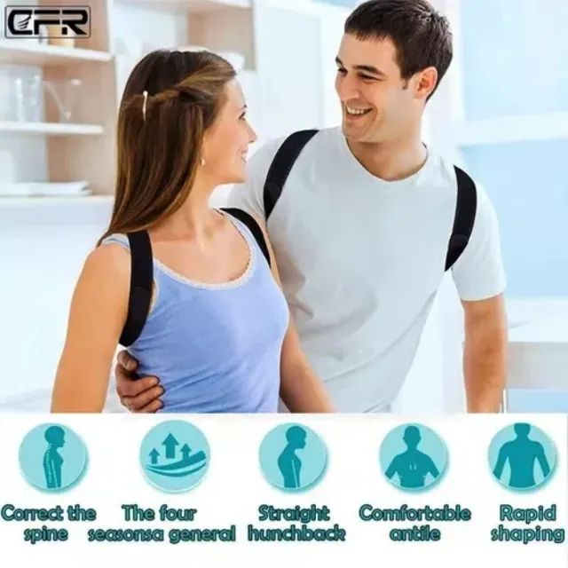 Cinta Reforçada Colete Corretor de Postura Coluna Unissex _ ES06 - Foto 2