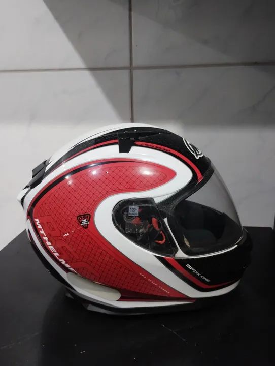 Capacete MT Spok One Vermelho - Foto 5