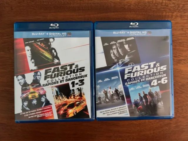 Blu-Ray Coleção Velozes e Furiosos. 6 filmes. Importado. Sem legendas em Português
