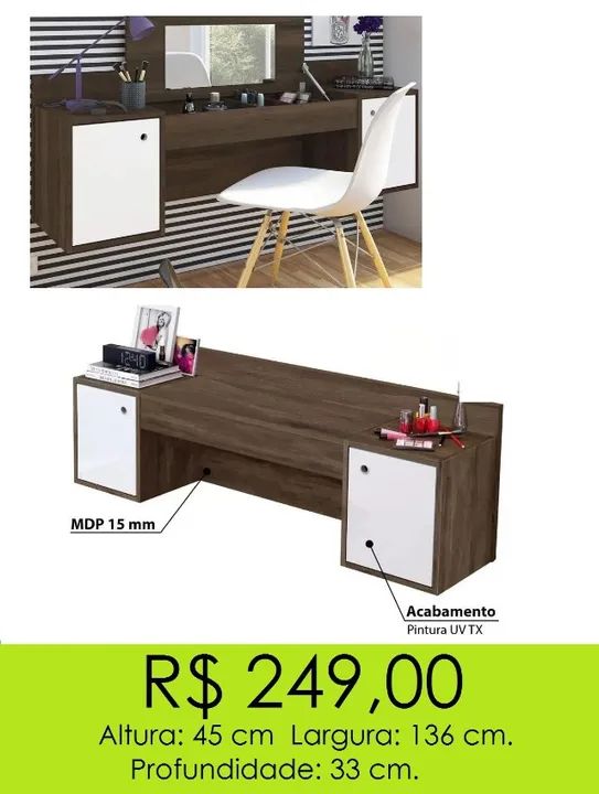 Penteadeira suspensa 