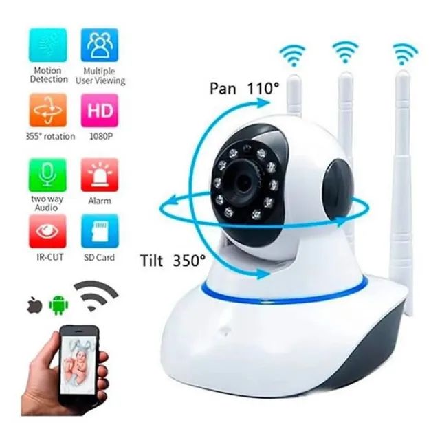 Camera Segurança 3 Antenas Ip Wifi Baba eletronica - Foto 2