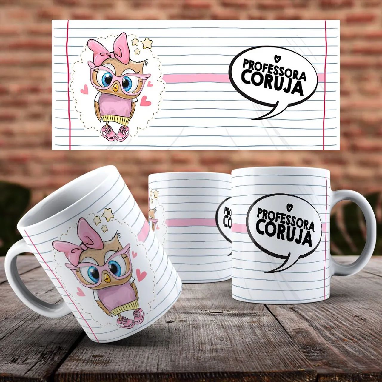 Caneca PROFESSOR corujinha - Foto 5