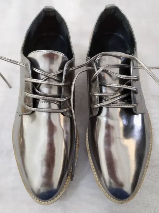 sapato oxford john john metalizado - Foto 3