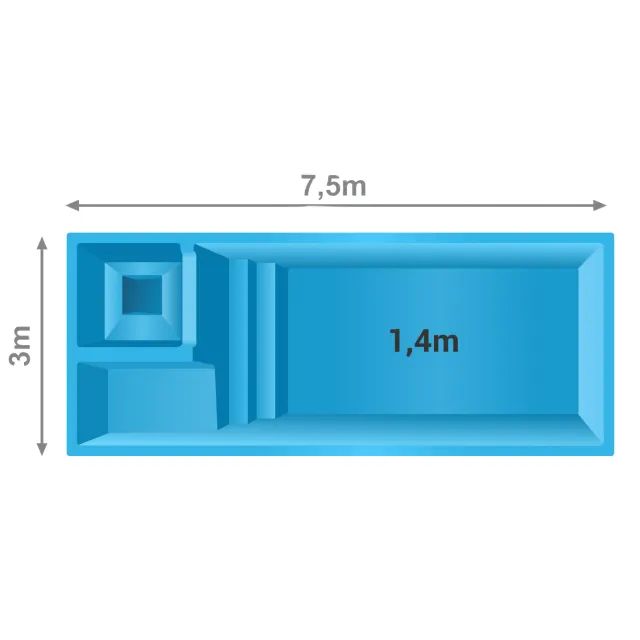 Piscina nova de fibra com spa 7,5 metros em Minas Gerais - Direto de fábrica - Foto 2