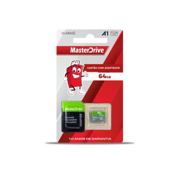CARTÃO DE MEMORIA 64 GB MICRO SD COM ADAPTADOR SD CLASSE 10 MASTER DRIVE - Foto 4