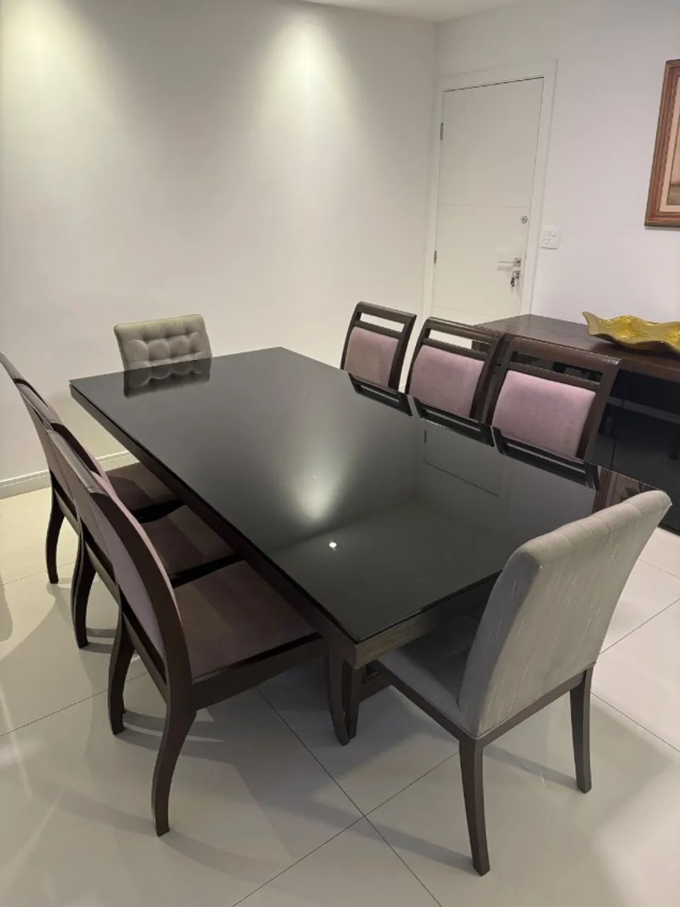 Mesa de Jantar retangular com tampo de vidro - Excepcional - Foto 3