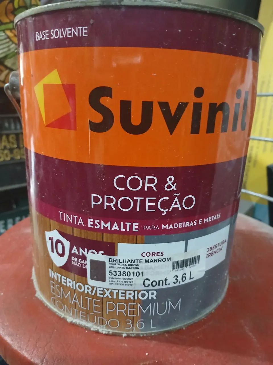 Tinta Esmalte Suvinil Brilhante Marrom 3,6L