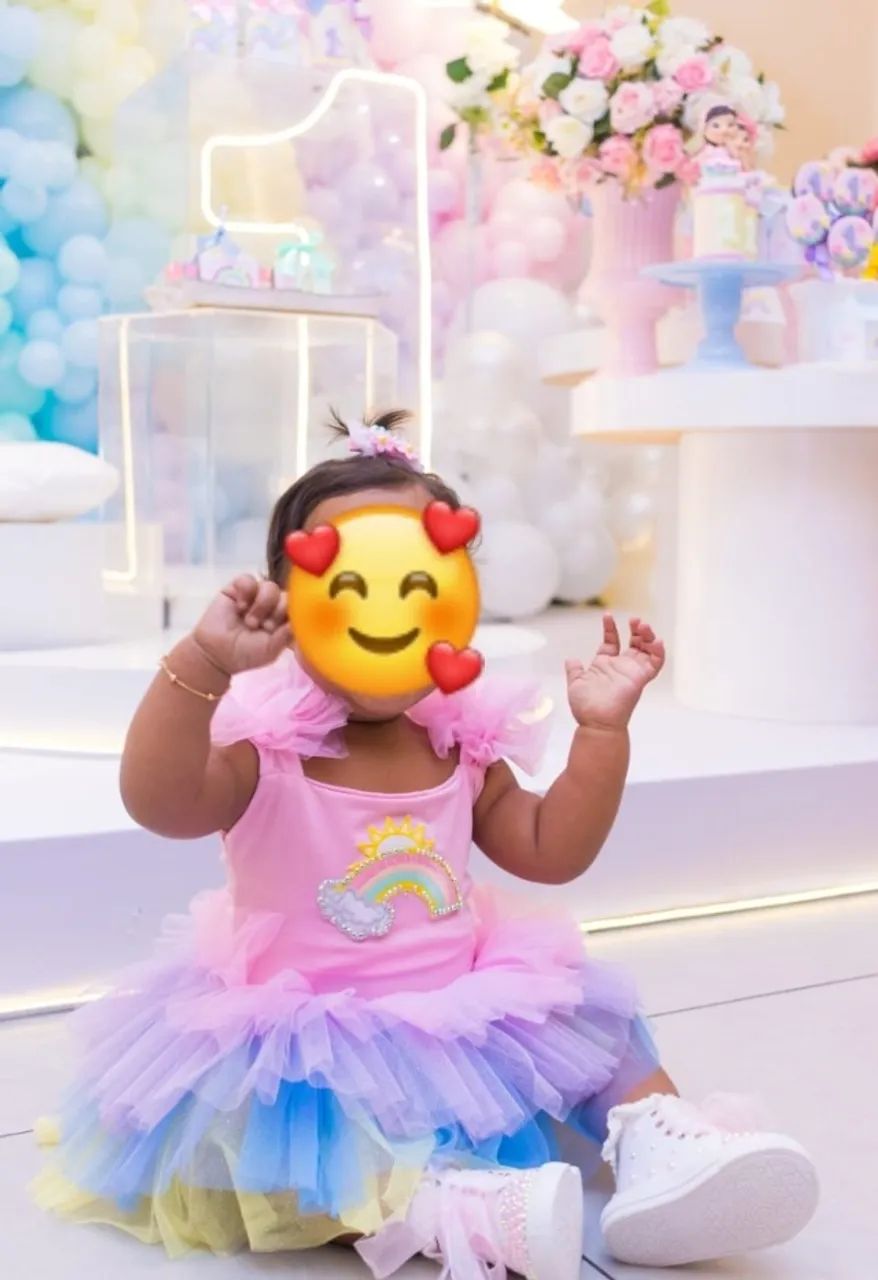 Vestido e Tênis personalizado - Arco-íris 