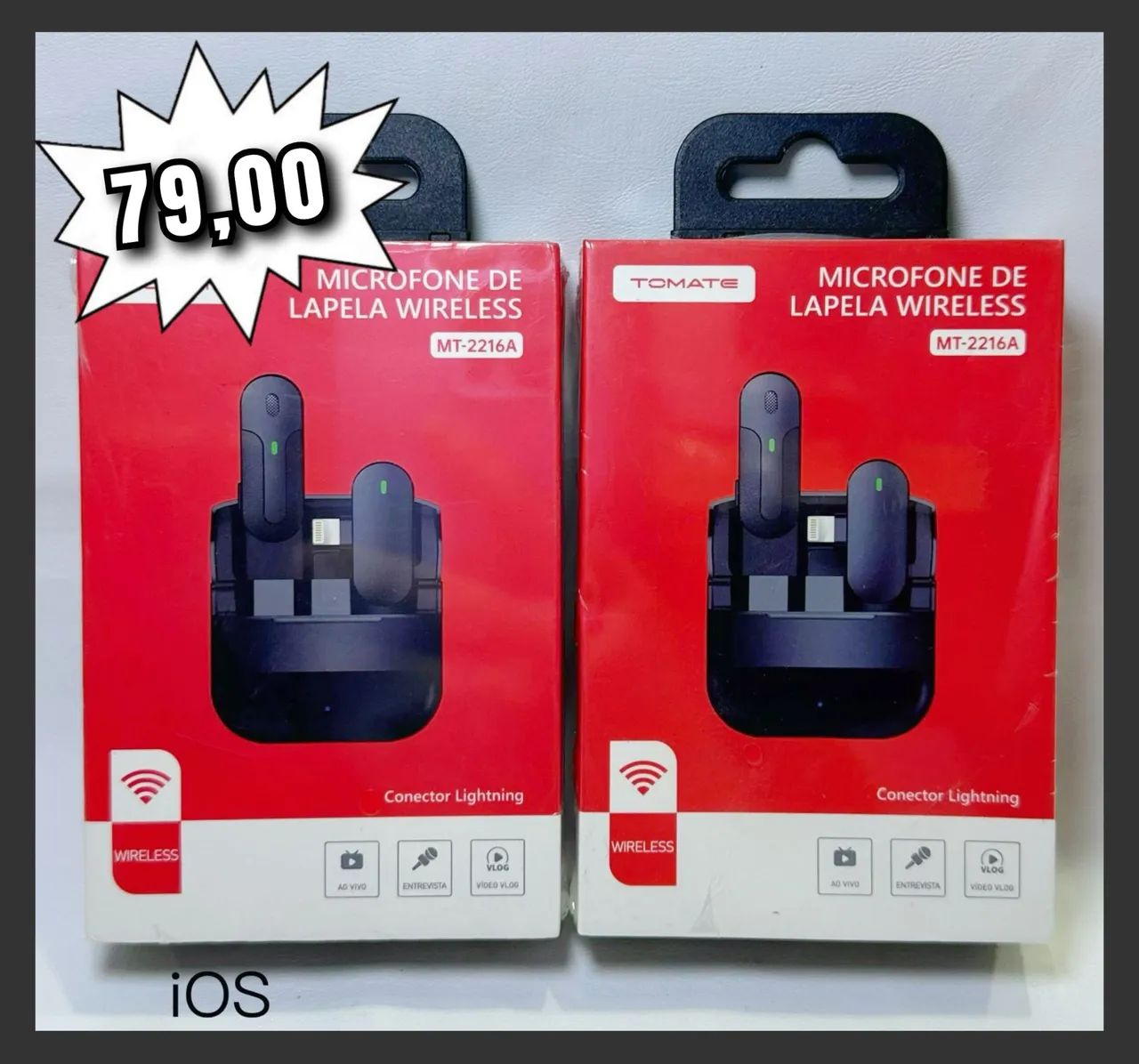 Microfone de lapela sem fio Tomate MT-2216A.