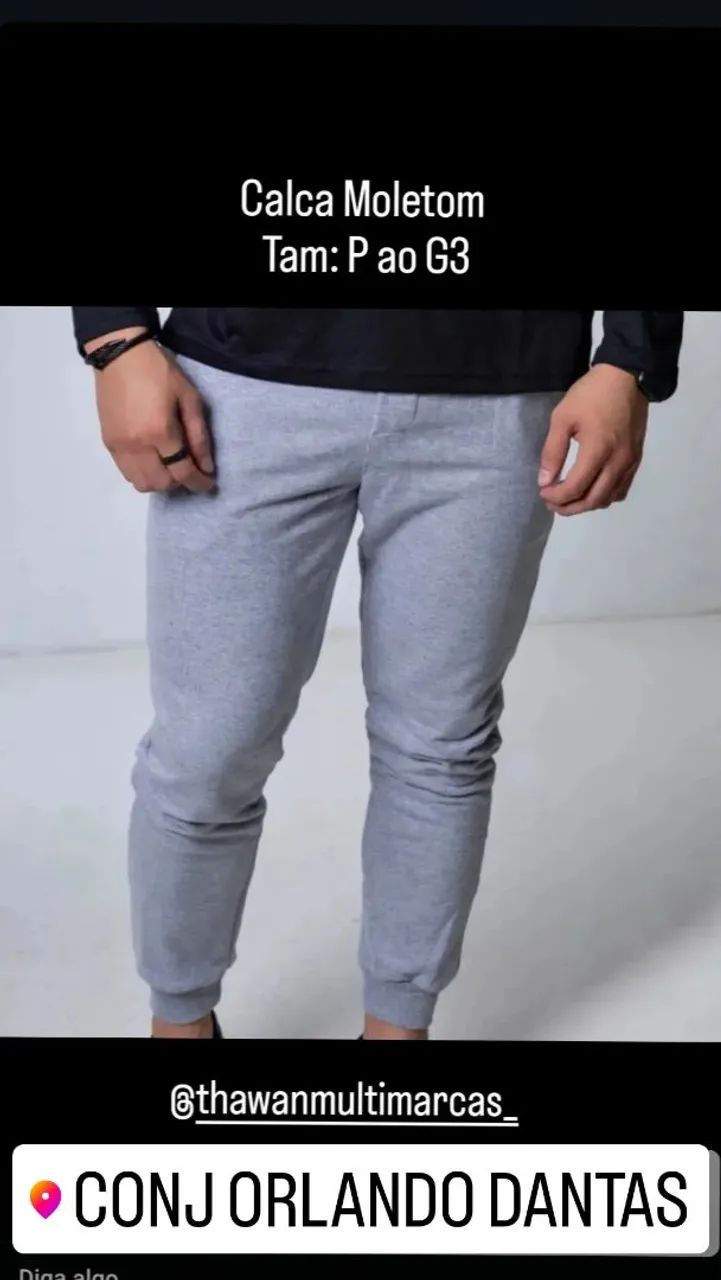 Calça Moletom P ao G3 - Material Grosso