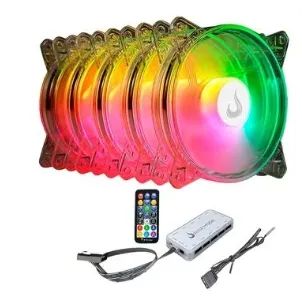 [Novo]Kit com 5 Ventoinhas Rise Mode Crystal Sound, 120mm, ARGB. Cooler Fan