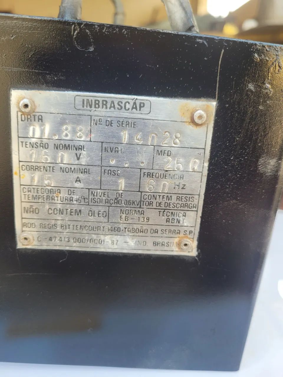  Capasitor Transformador Inbracap 14028  para empilhadeira eletrica antiga Yalle e utras  - Foto 5