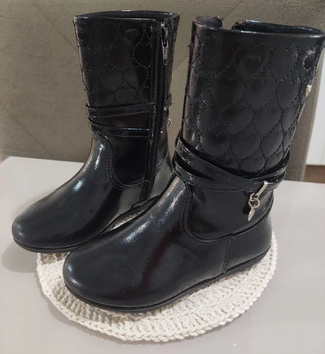Bota Infantil - Tamanho 24 - Preta Verniz
