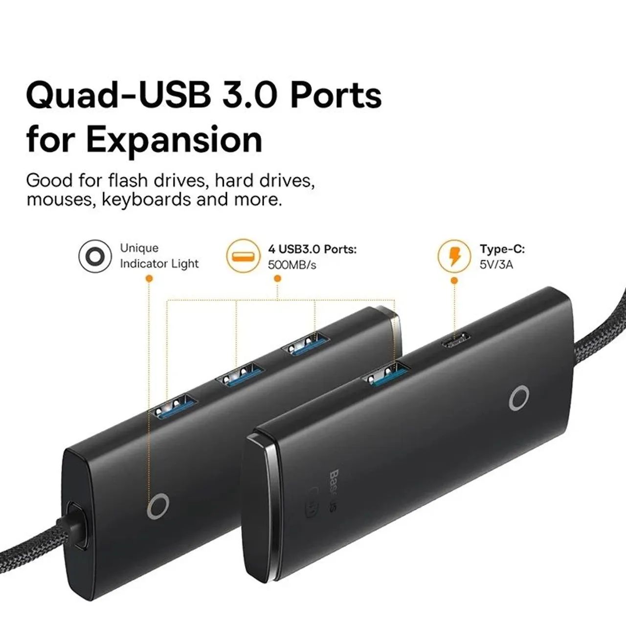 HUB MULTIFUNCIONAL BASEUS USB-C (0,25m) - Foto 3