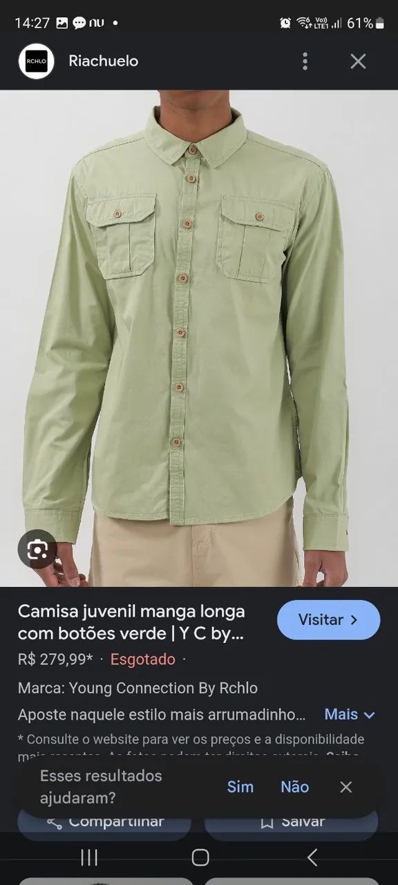 Camisa verde nova tam 14 - Foto 2
