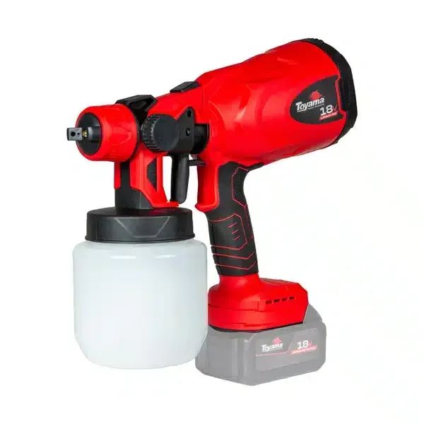 PISTOLA DE PINTURA A BATERIA 18V TOYAMA, TBT18SG800-K2 BRUSHLESS, TANQUE 800 ML, BATERIA 2