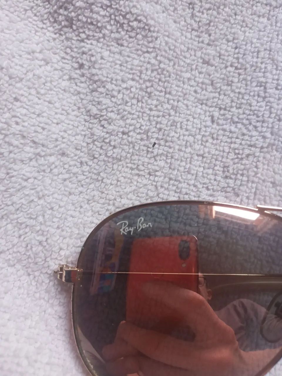 Óculos de sol Ray-Ban Aviador Dourado com  Lentes Rosa - Foto 5