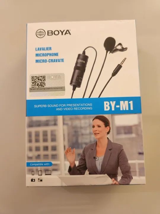 Microfone de Lapela Boya BY-M1 - Novo