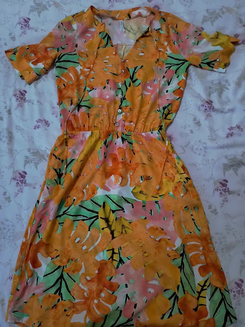 Vestido Floral Laranja - Foto 2
