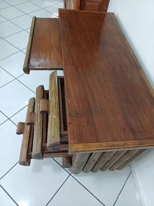 escrivaninha rustica madeira maciça