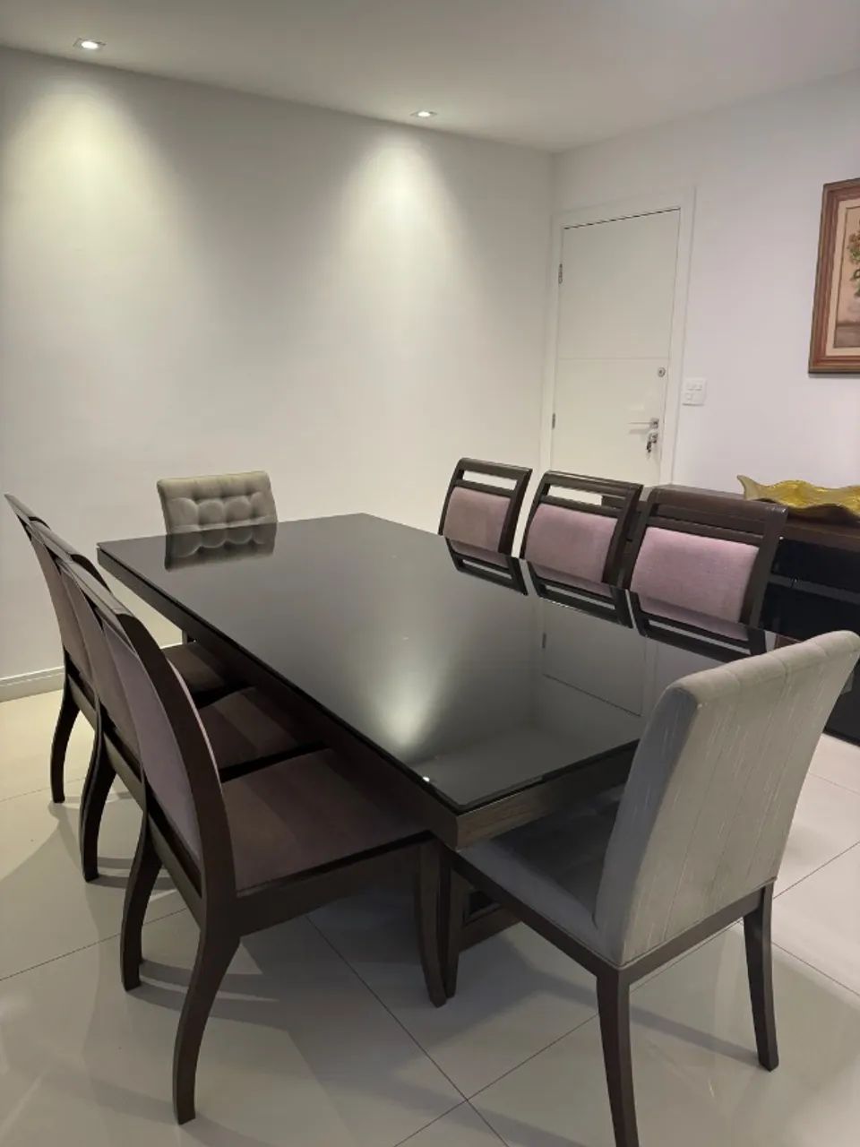 Mesa de Jantar retangular com tampo de vidro - Excepcional