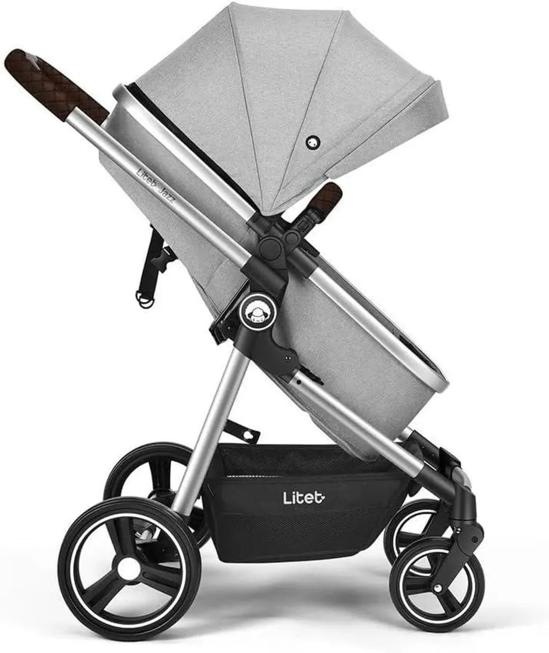 Carrinho Na Caixa Passeio 2 em 1 Assento Moisés 0-15 Kg Litet Jazz Cinza - Foto 2