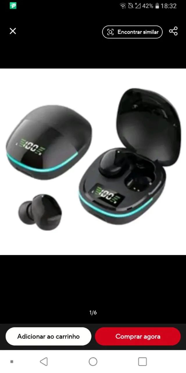 Fone de ouvido TWS Bluetooth com visor LED