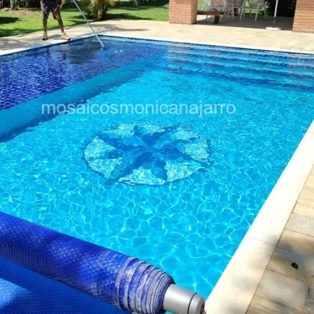 Mosaico em pastilhas de vidro para piscina, murais, transforme um ambiente em Obra de Arte