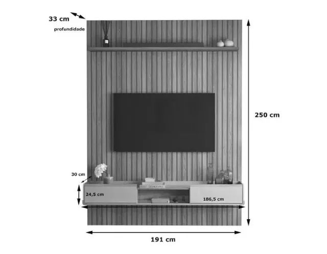 Painel Ripado Oslo + Bancada Atlas 1.9 FAZEMOS ENTREGA! - Foto 2