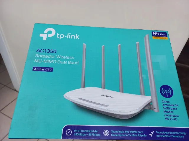 Vendo Roteador Wireless TP-LINK dual band AC1350. Usado (possui a caixa original)
